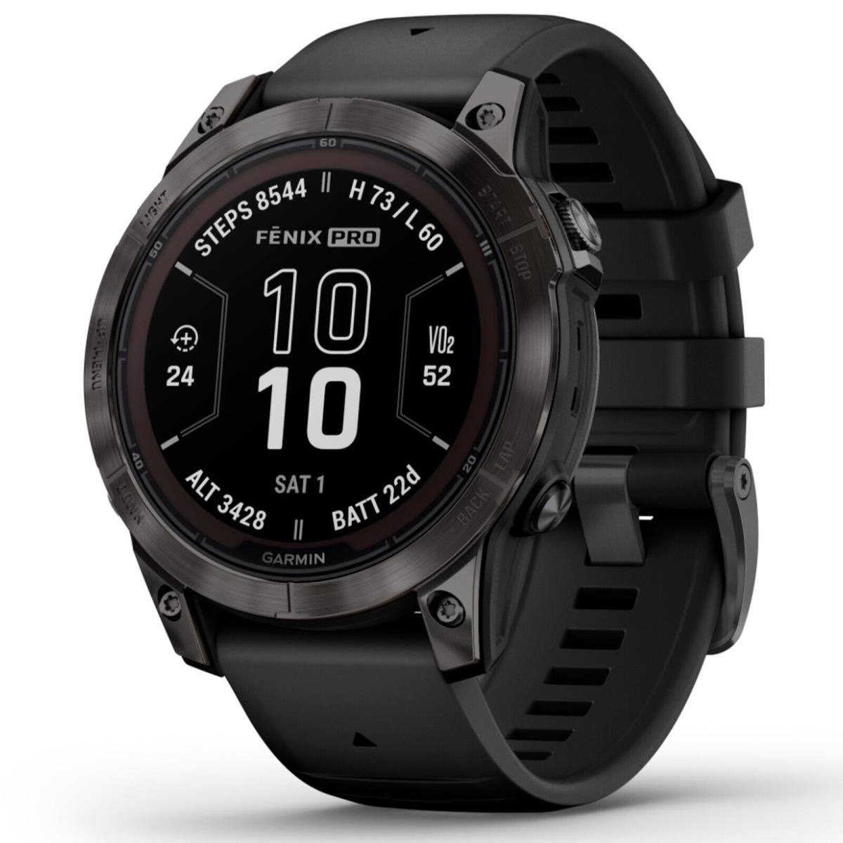 Garmin 010-02777-10 Fenix 7 Pro Sapphire Solar 47MM Smartwatch Carbon Gray Watch - Carbon Gray DLC Titanium with Black Band