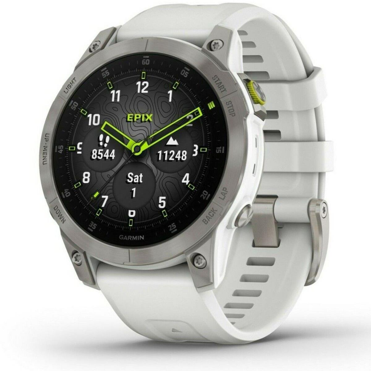 Garmin 010-02582-20 Epix Gen 2 Smartwatch Sapphire White Titanium Fitness Watch