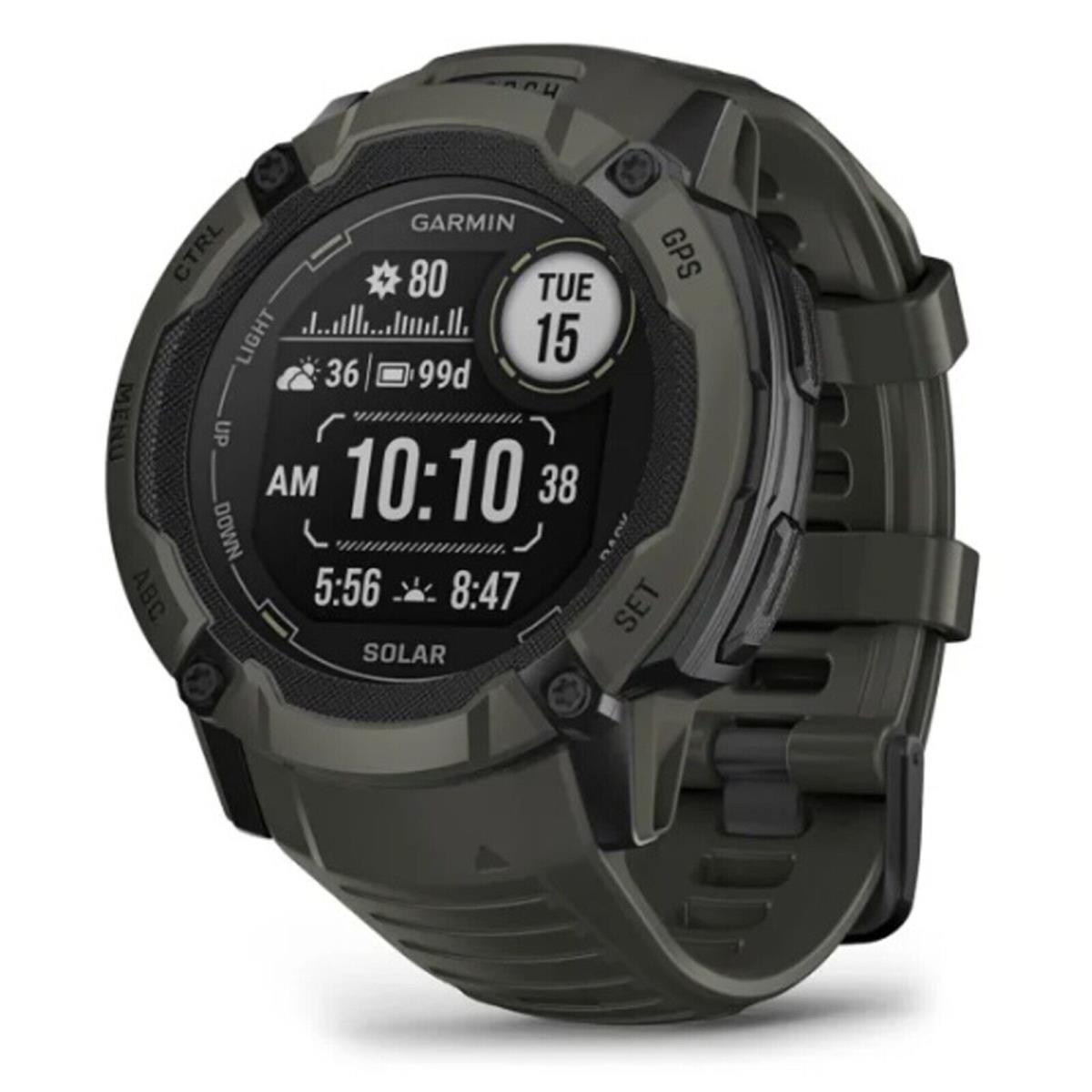 Garmin 010-02805-15 Instinct 2X Solar 50mm Standard Smartwatch Moss Watch - Moss