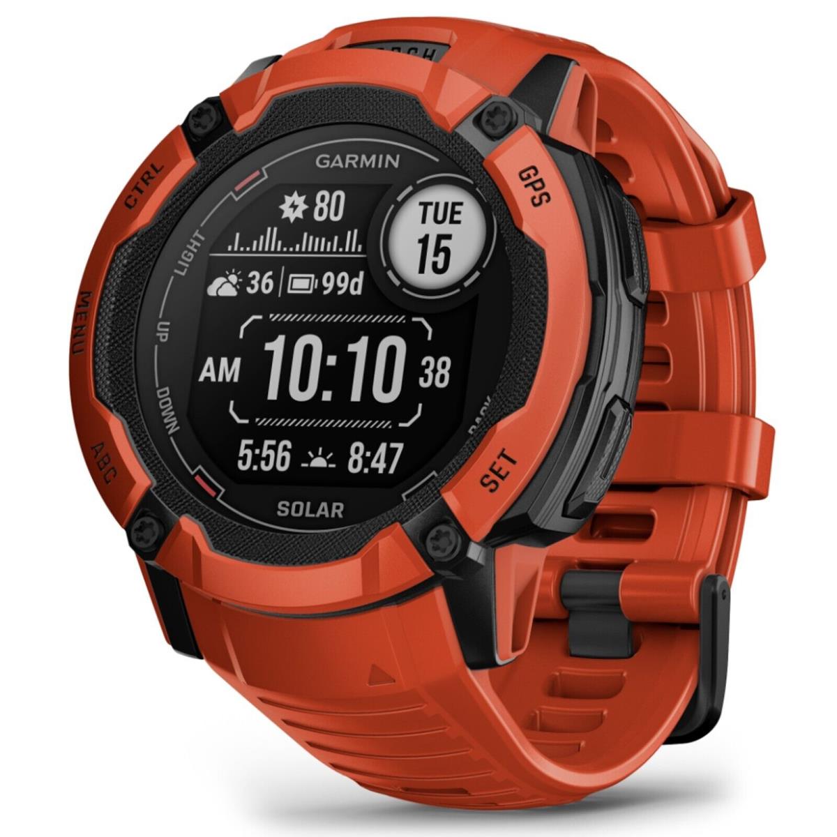 Garmin 010-02805-11 Instinct 2X Solar 50mm Standard Smartwatch Flame Red Watch - Flame Red