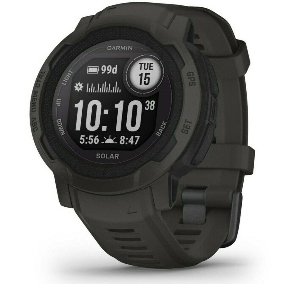 Garmin 010-02627-10 Instinct 2 Solar Graphite Smartwatch Standard Edition Watch - Graphite