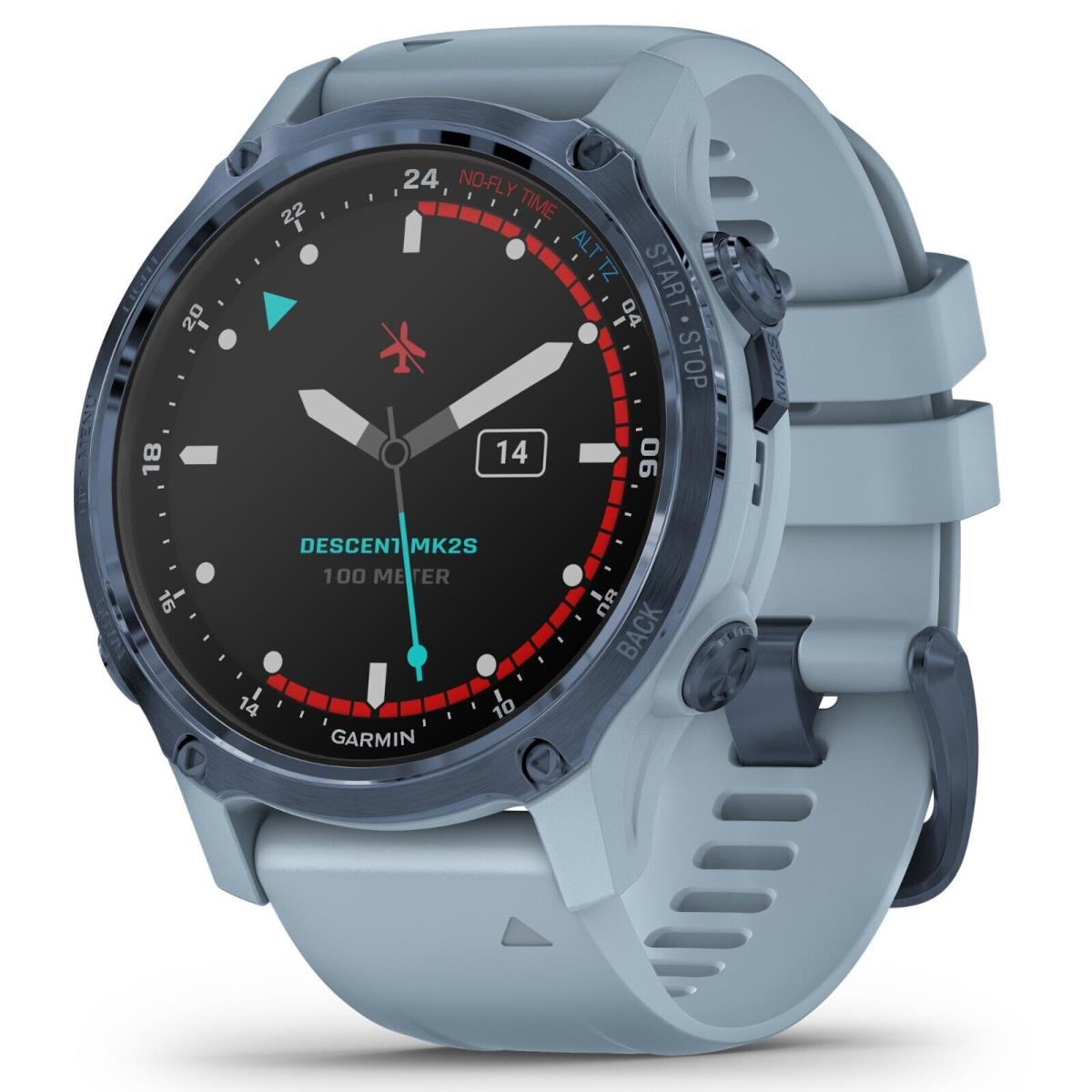 Garmin 010-02403-06 Descent Mk2S Sea Foam Silicone Diving Watch 43mm Smartwatch - Sea Foam