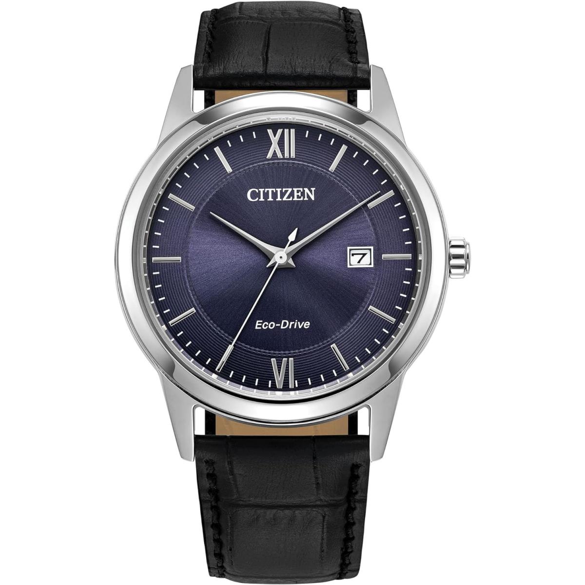 Citizen Men`s Eco-drive Leather Watch with Date