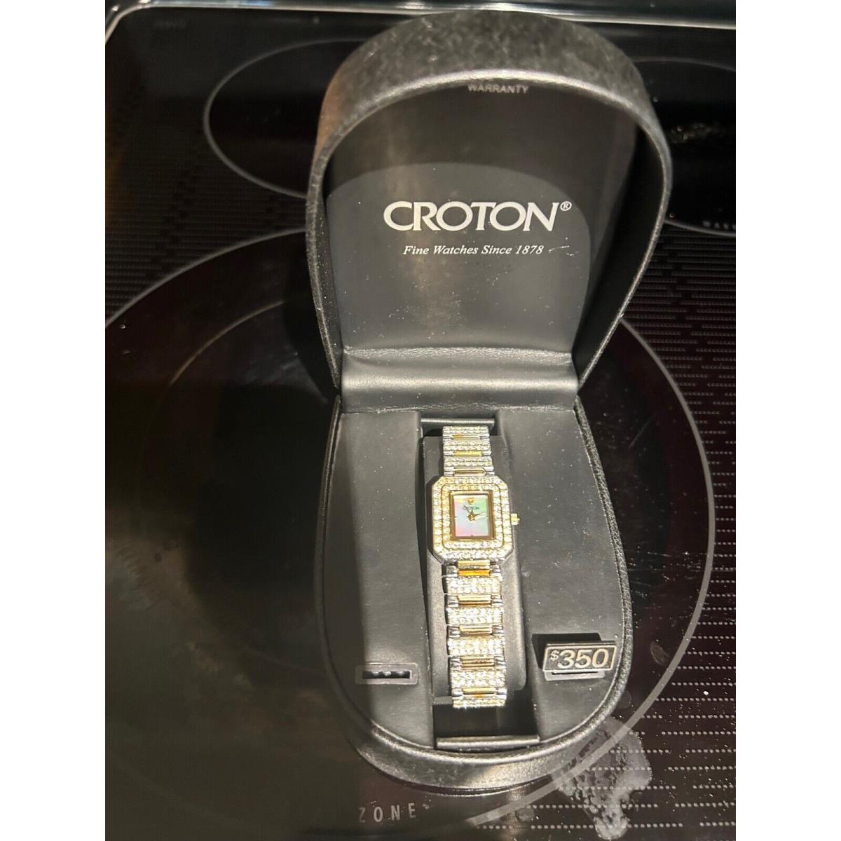 Croton Ladies Gold Silver Band with a Stainless Diamond Watch Water Resistant