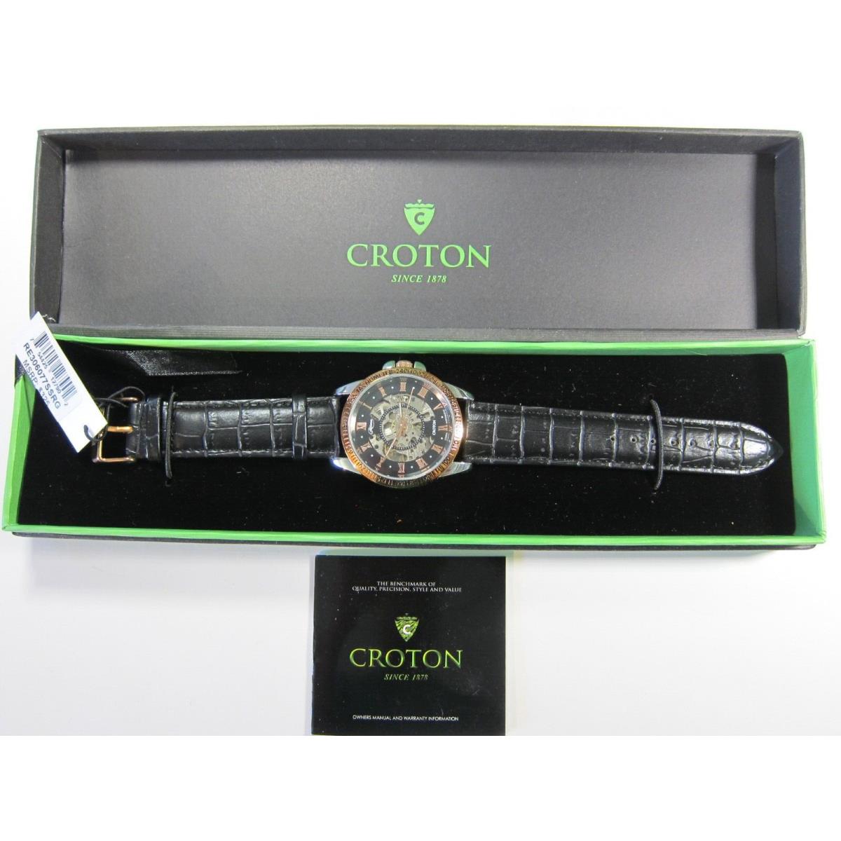 Croton Analog Reliance Watch Bronze Black