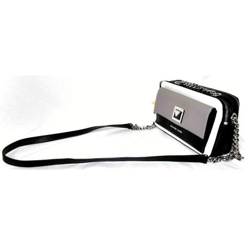 Michael Kors Sylvia Tricolor Crossgrain Leather Double Zip Crossbody