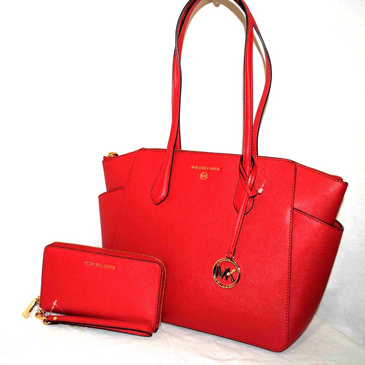 Michael Kors Marilyn Medium Top Zip Tote Color Crimson