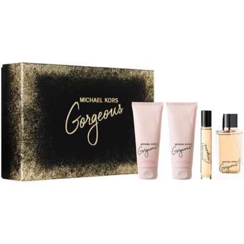 Michael Kors Gorgeous 4pc 3.4oz Edp + Mini + 3.4oz Lotion + 3.4oz Shower Gel