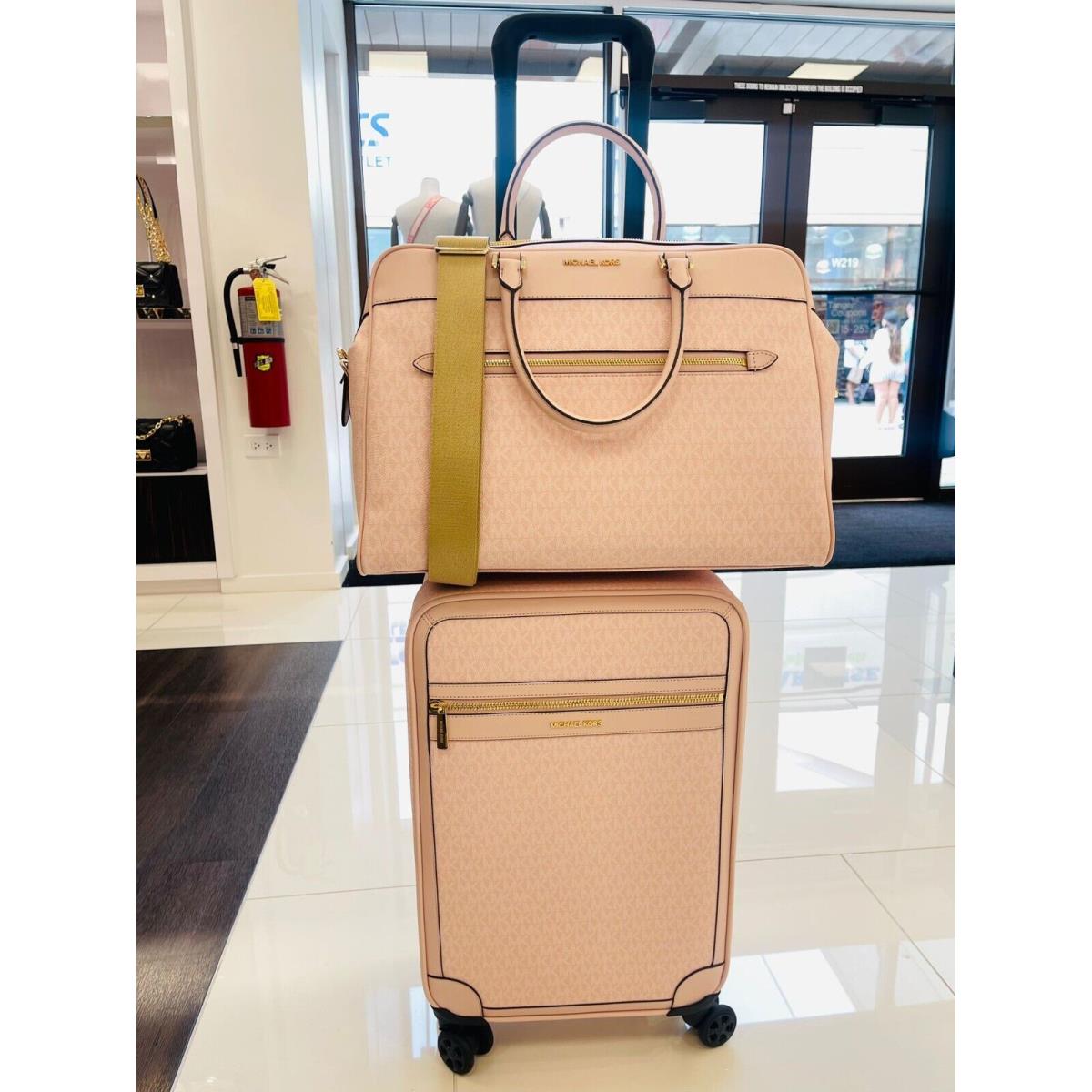 Michael Kors Fashion Luggage Trolley Suitcase + Large Duffle Bag Travel Plane MK