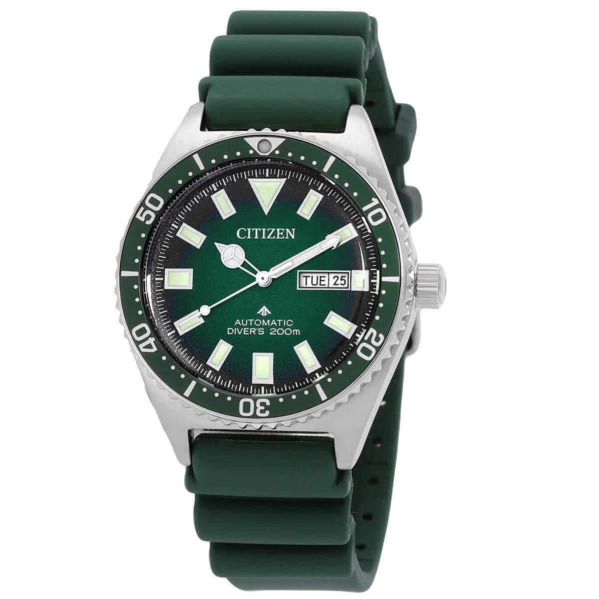 Citizen Promaster Automatic Green Dial Men`s Watch NY0121-09X