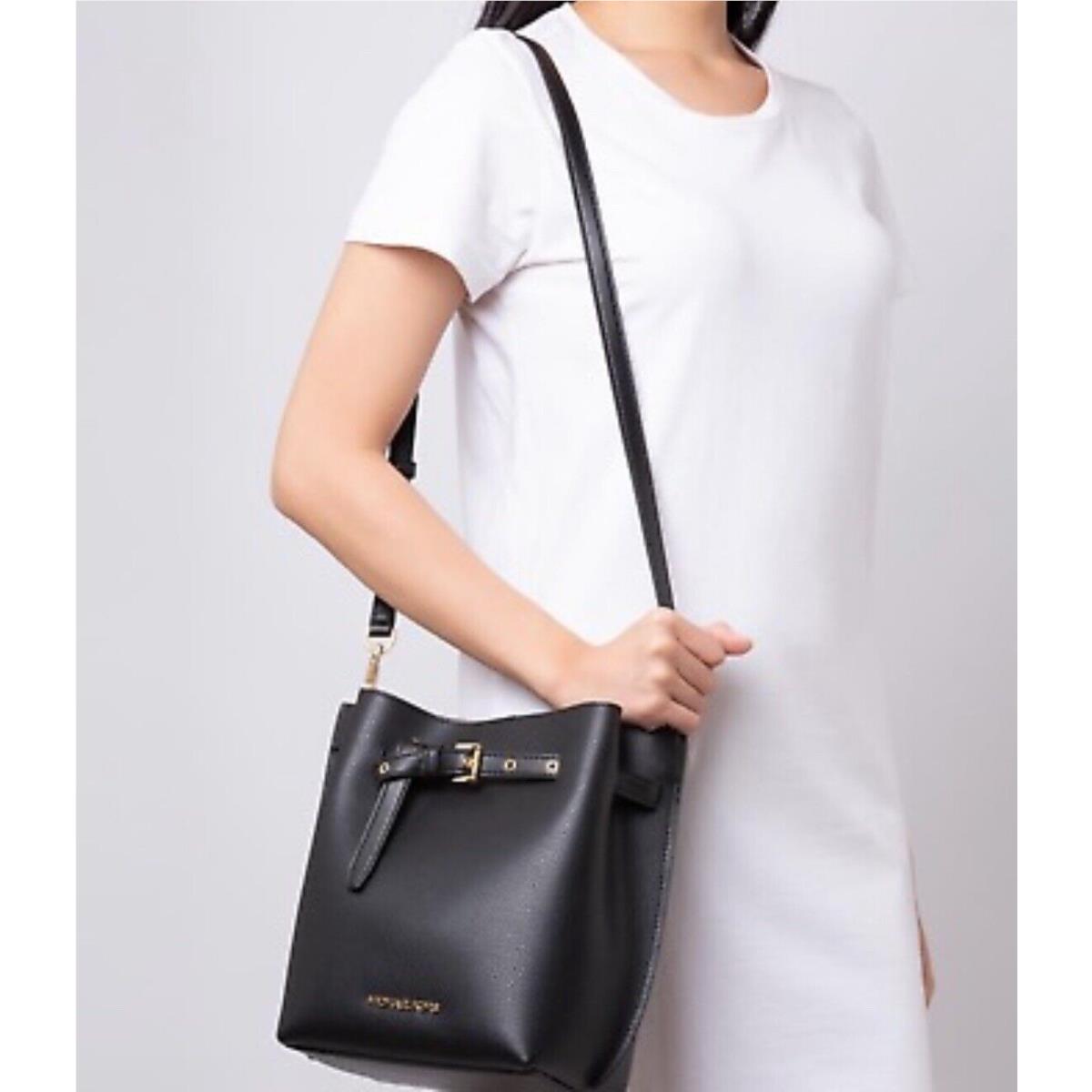 Michael Kors Emilia Small Drawstring Bucket Bag In Black
