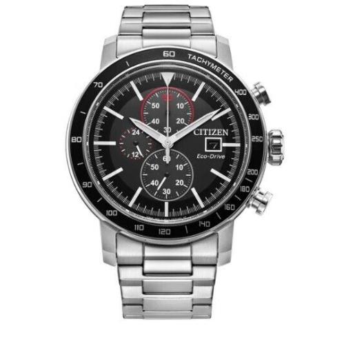 Mens Citizen Eco Drive Brycen Chronograph Stainless Steel Watch W39