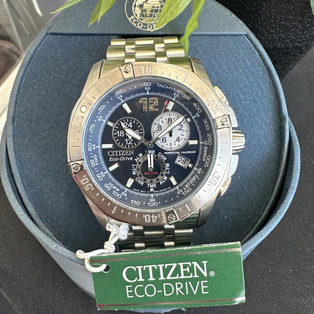 Citizen Men Eco Drive Prepetual Calender BL 5370-51L Wrist Watch