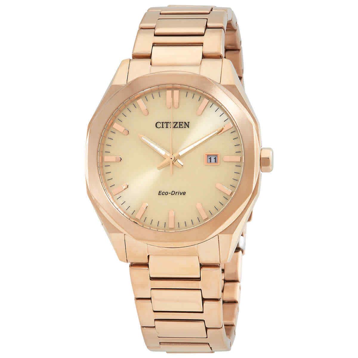 Citizen Eco-drive Stainless Steel Champagne Dial Men`s Watch BM7603-82P