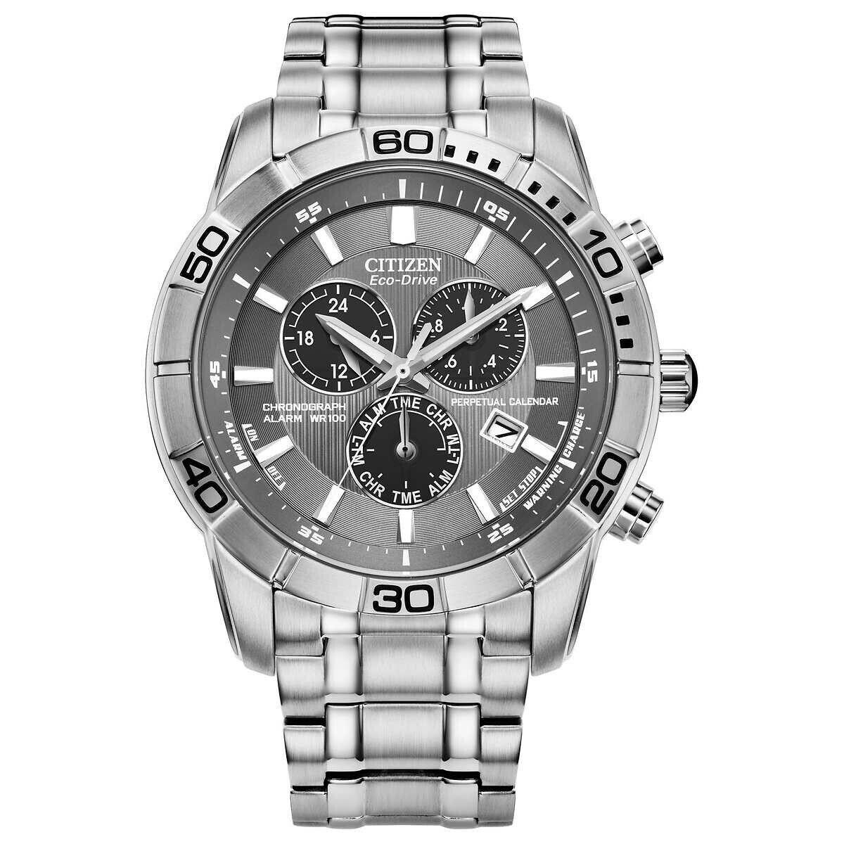 Citizen Eco-drive Brycen Chronograph Stainless Steel Men`s Watch BL5450-54H