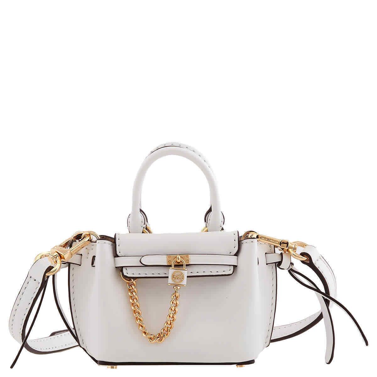 Michael Kors Optic White Leather Hamilton Legacy Micro Belted Crossbody