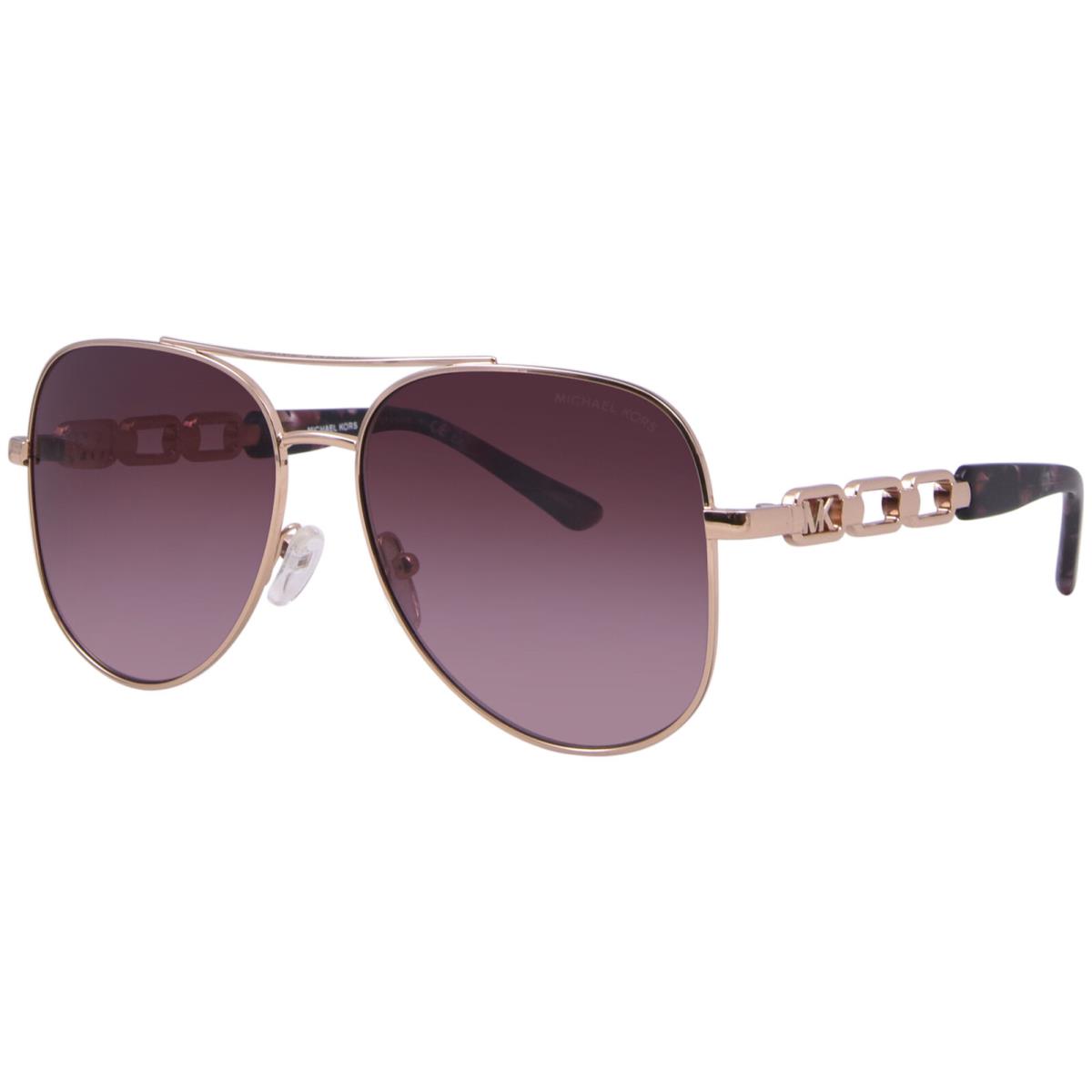 Michael Kors Chianti MK1121 11088H Sunglasses Women`s Rose Gold/cordovan 58mm