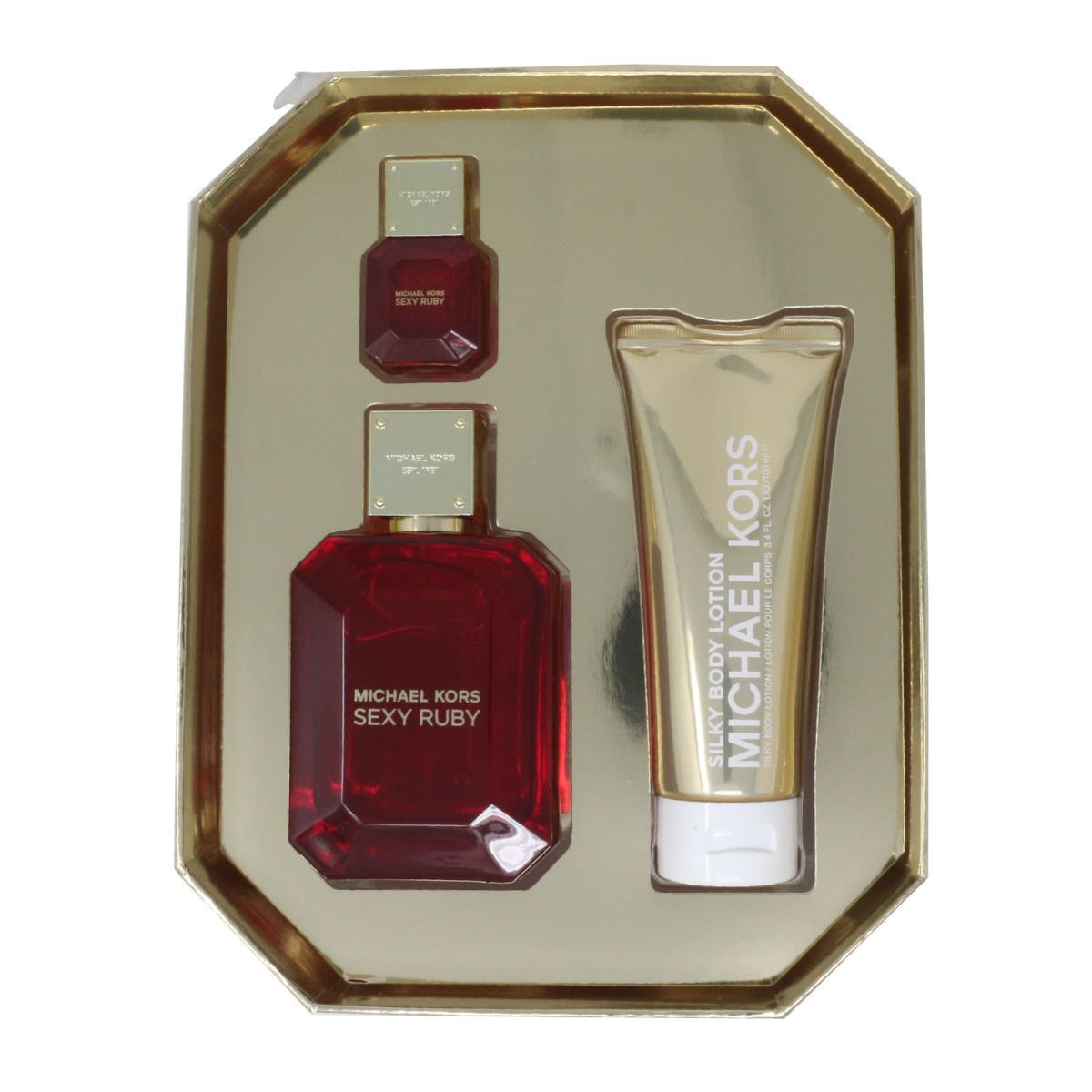 Michael Kors 3 Piece Sexy Ruby Deluxe Gift Set 3.4oz