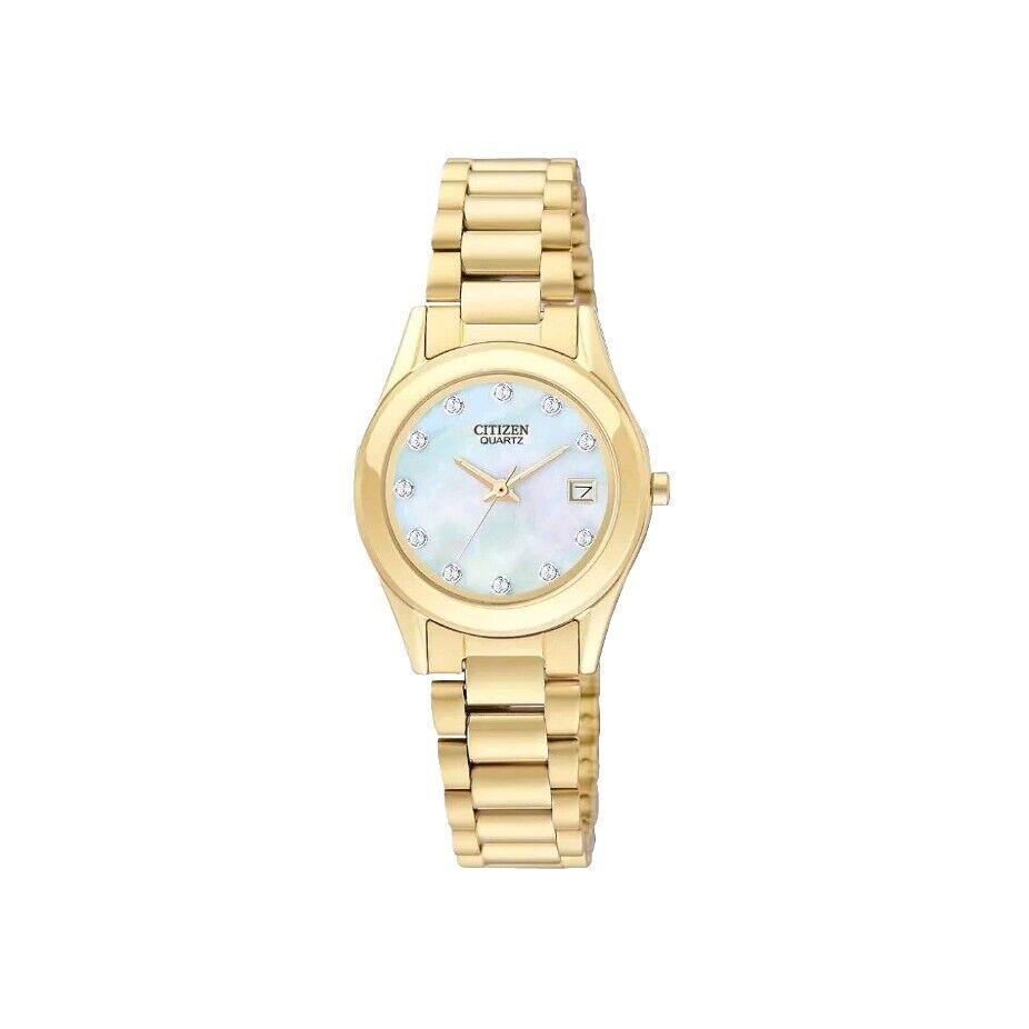 Citizen Quartz Ladies Crystal Collection Gold Tone Watch EU2662-54D