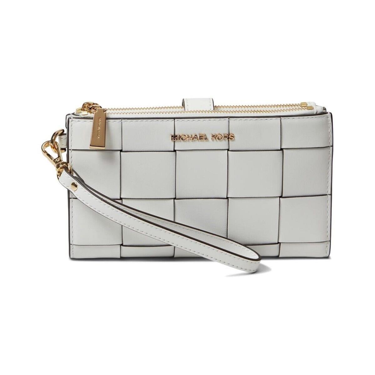 Michael Kors Women`s Jet Set Double Zip Wristlet Optic White One Size