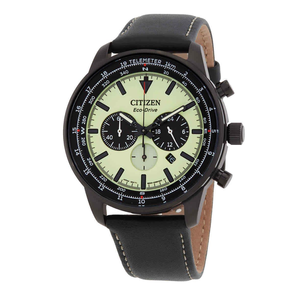 Citizen Eco-drive Chronograph Green Dial Men`s Watch CA4505-21X