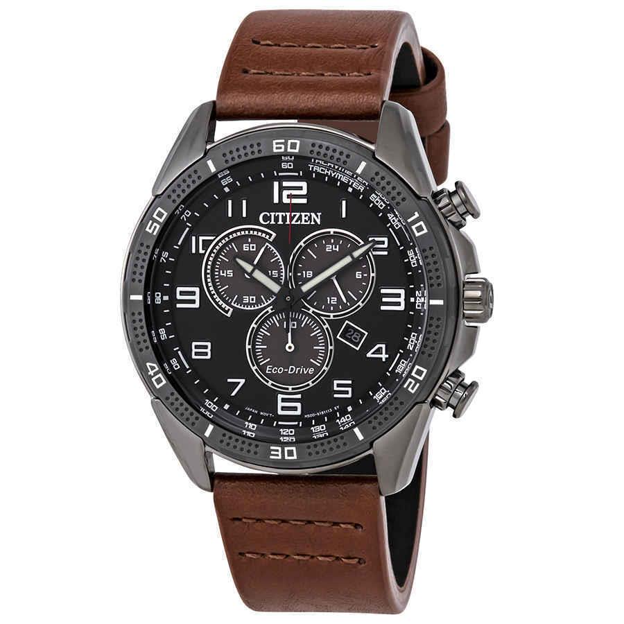 Citizen AR Eco-drive Chronograph Black Dial Men`s Watch AT2447-01E