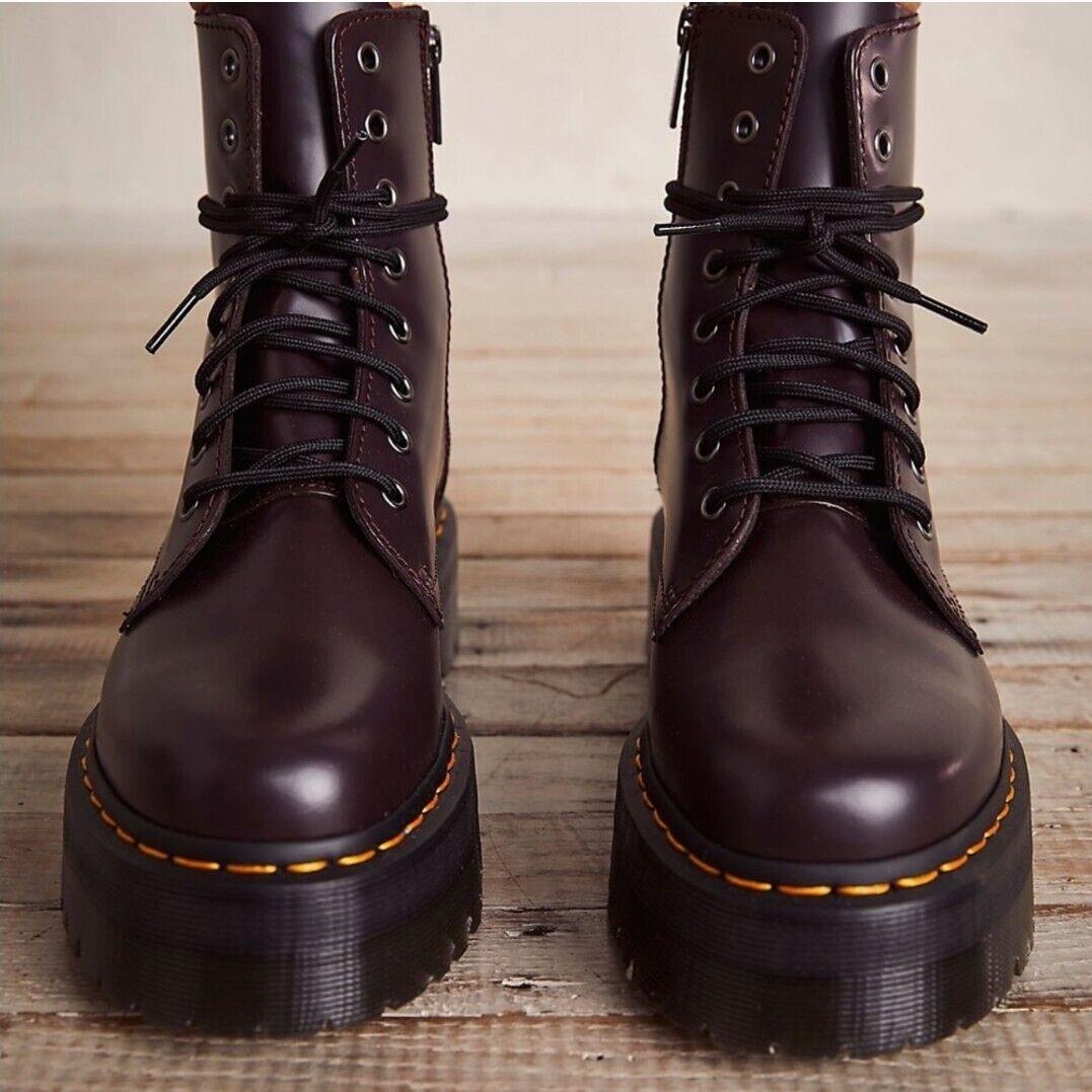 Dr. Martens Jadon Platform Boots Burgundy Smooth Leather Great Reviews