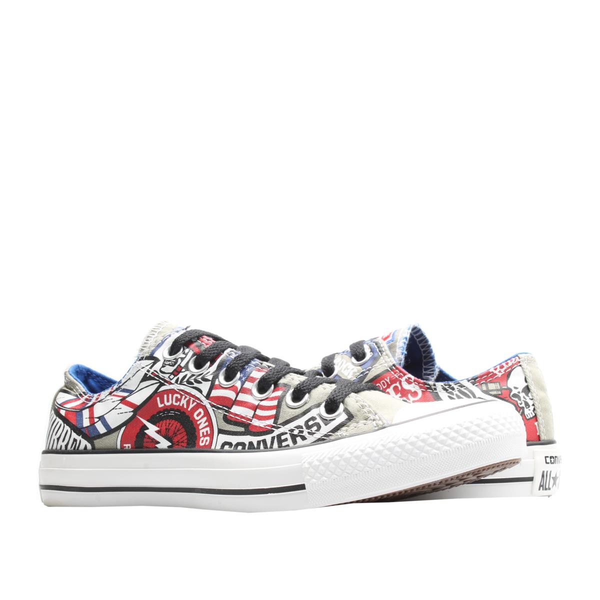 Converse Chuck Taylor All Star Old Biker Ox Old Silver/print Sneakers 142316C - Old Silver/Print