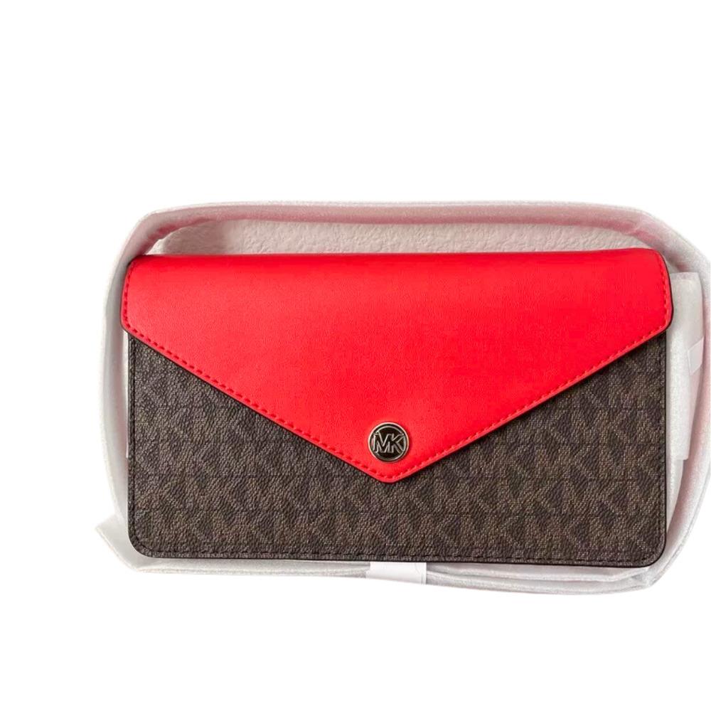 Michael Kors Small Logo Envelope Crossbody Bag Dk Sangria