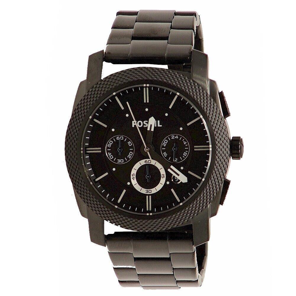 Fossil Men`s Machine FS4552 Black Stainless Steel Chronograph Analog Watch