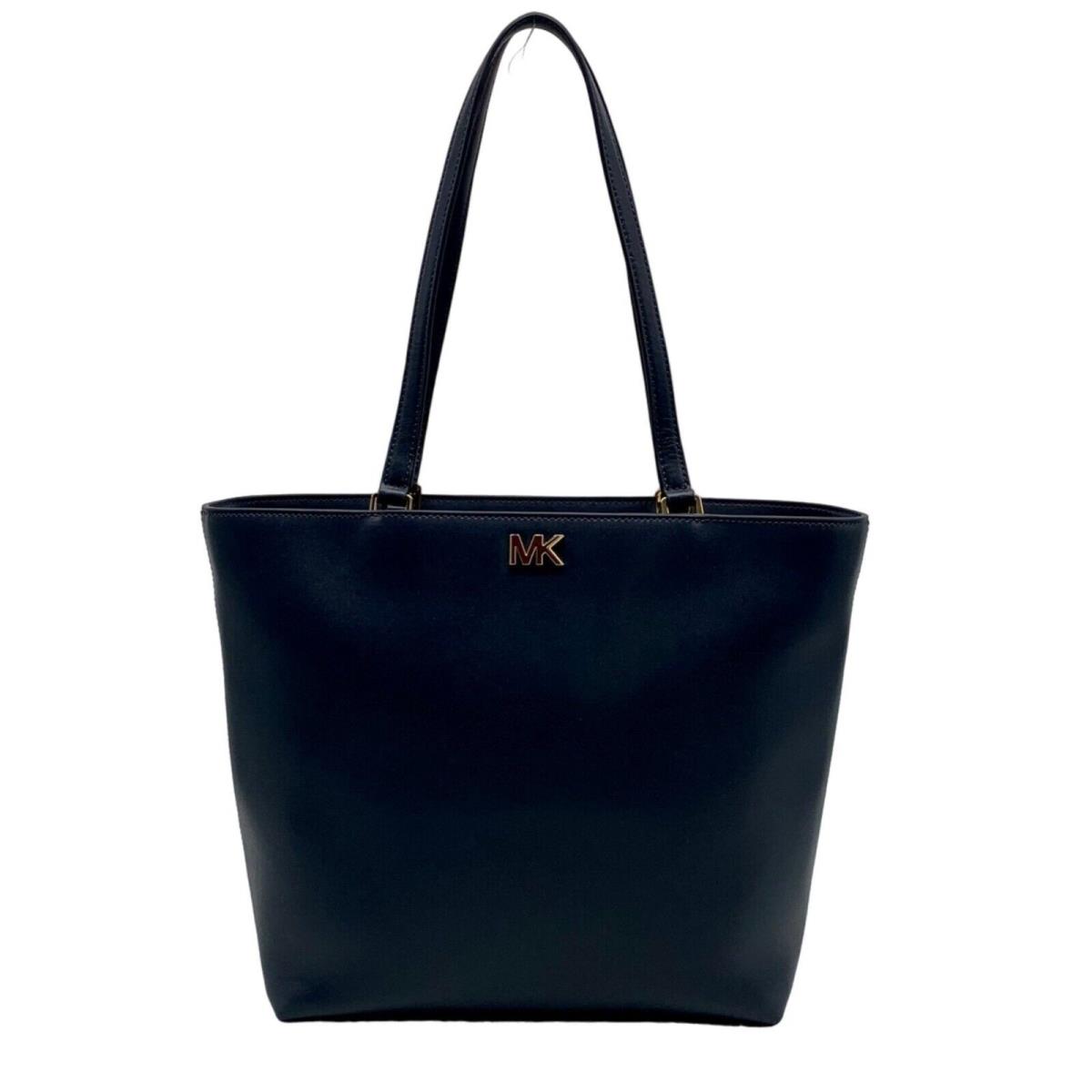 Michael Kors Mott Admiral Blue Leather Zipper Top Tote Bag