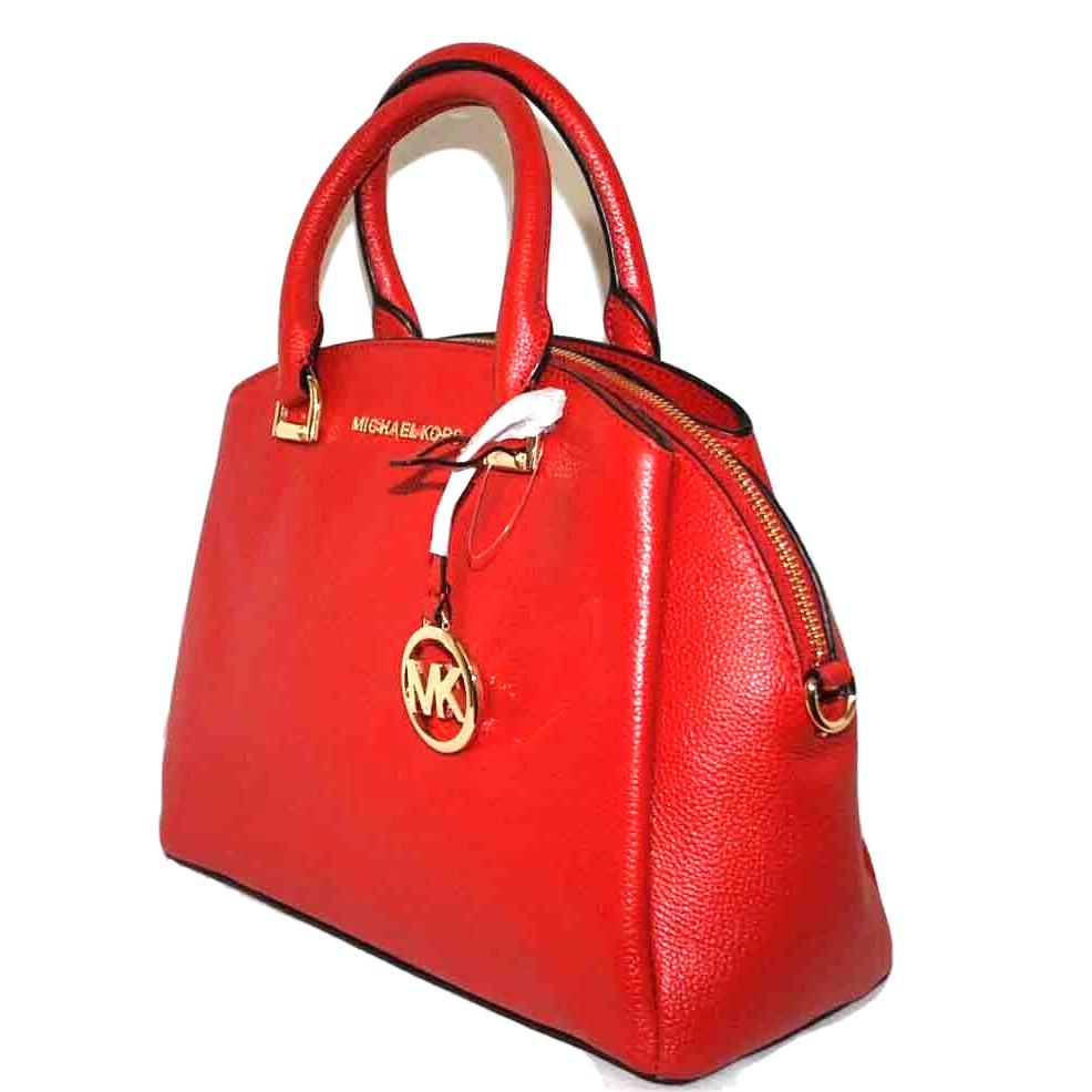 Michael Kors Maxine Medium Dome Satchel Bright Red