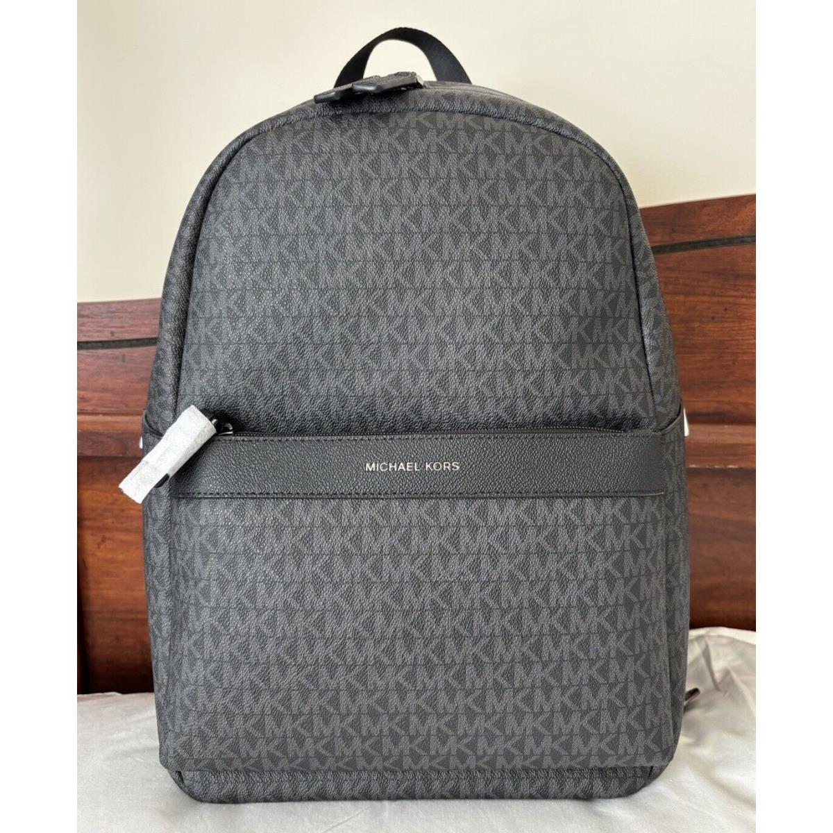 Michael Kors Backpack Greyson Black Large Logo Work Travel 11 W X 16 H X 5.43 D