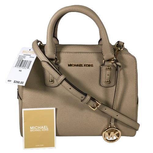 Michael Kors Sandrine Satchel Leather Handbag Crossbody Purse Bag