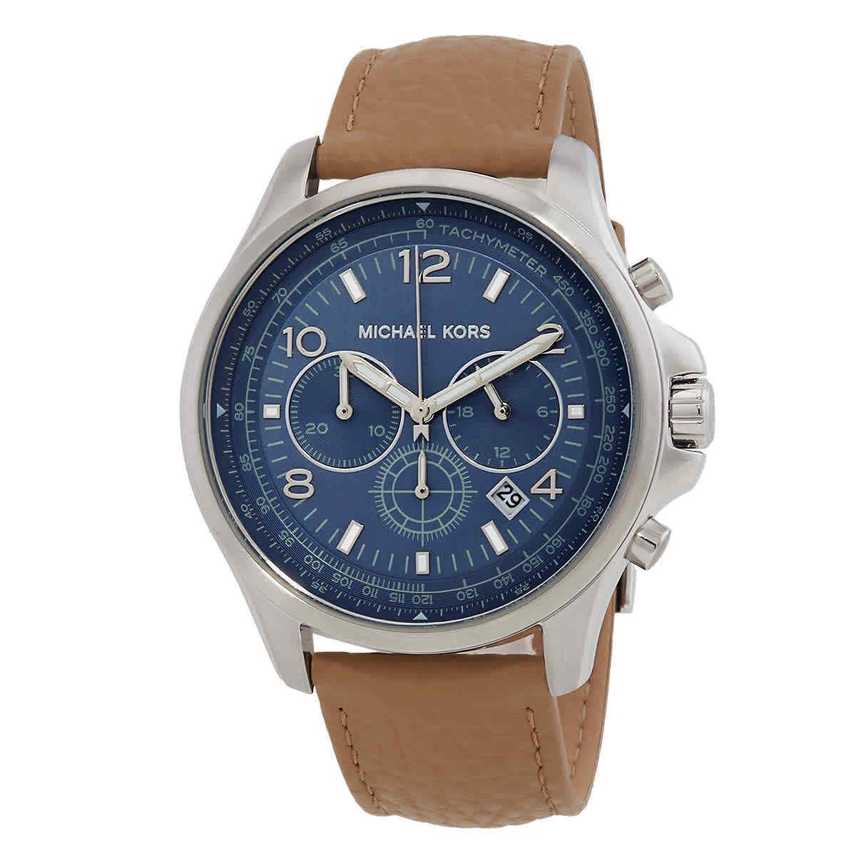 Michael Kors Pilot Chronograph Quartz Blue Dial Men`s Watch MK9128