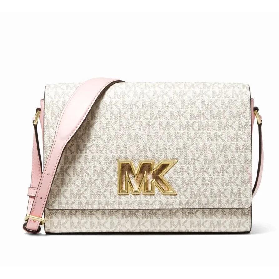 Michael Kors Mimi Medium Logo Messenger Crossbody Bag Powder Blush