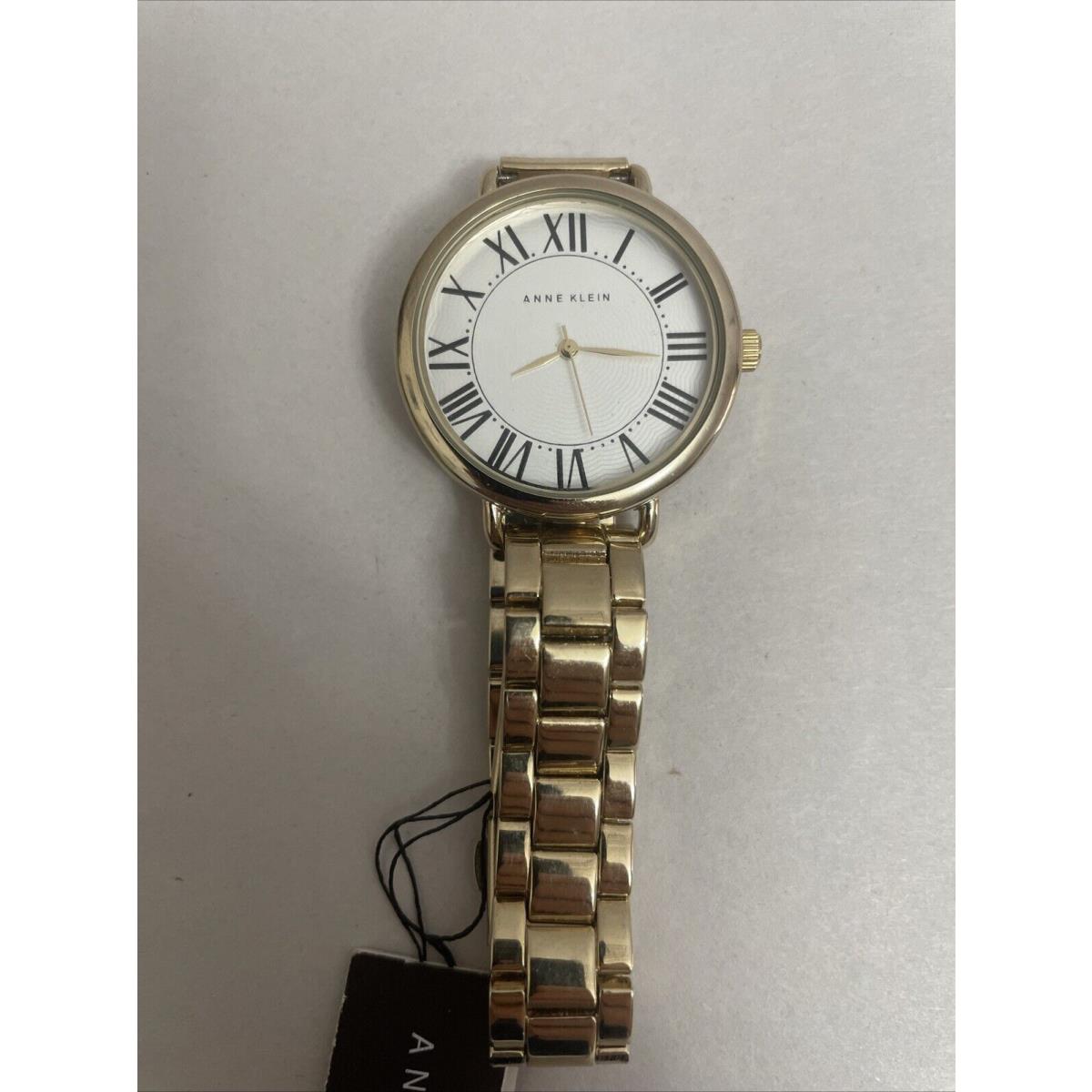 Anne Klein Womens Off White Dial Gold-tone Bracelet Watch AK/2064 Battery