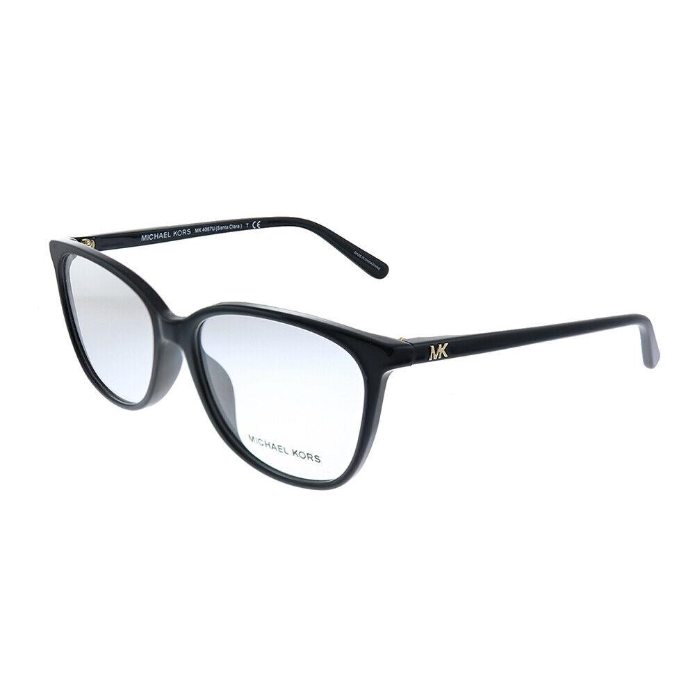 Michael Kors Santa Clara MK 4067U 3005 Black Plastic Square Eyeglasses 55mm