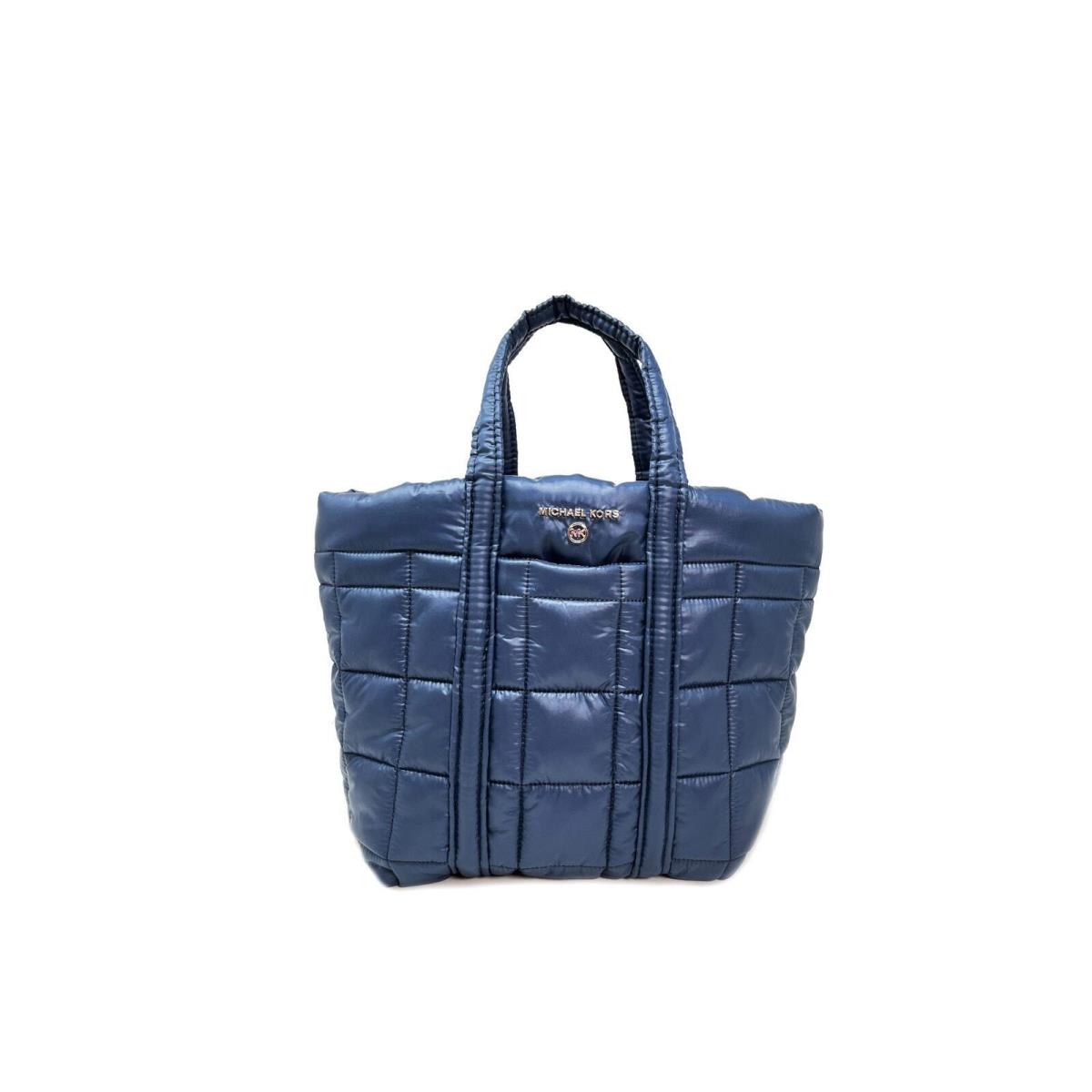 Michael Kors Stirling Small Grab Quilted Tote Bag in Navy