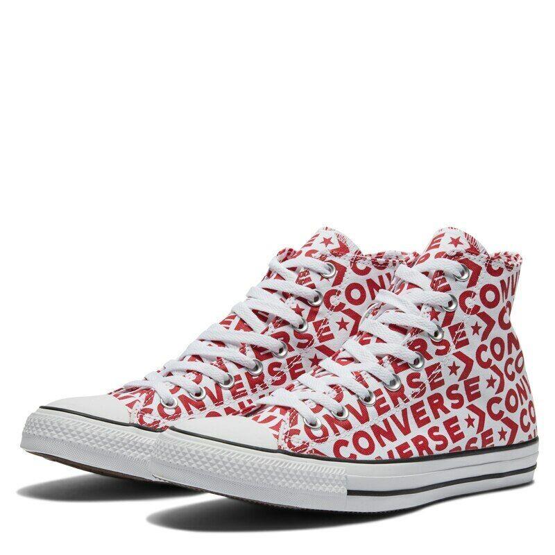 Converse All Star Chuck Taylor HI Trainer Sports Men Shoes Red Print Size 10