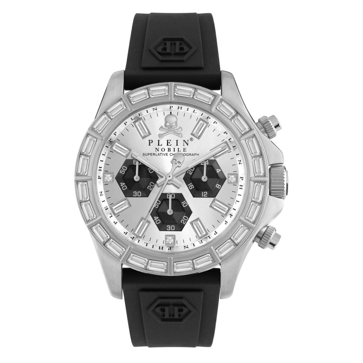 Philipp Plein Mens Stainless Steel 44mm Strap Fashion Watch