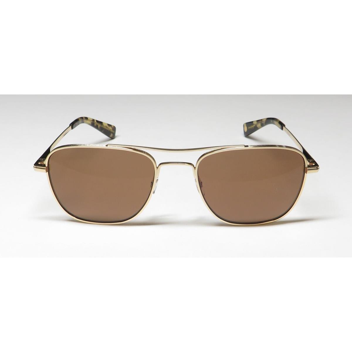 Garrett Leight Harbor G-yt Gold Yellow Tortoise Aviator Sunglasses w Brown Lens