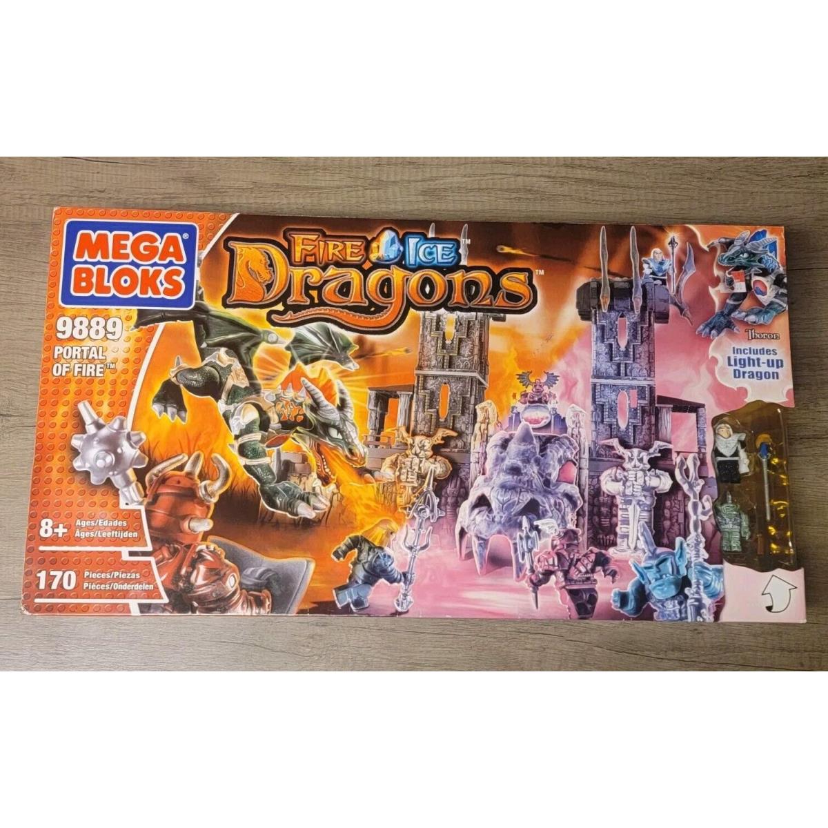 Mega Bloks Fire and Ice Dragons Portal of Fire 9889 8+ 170 Pcs b