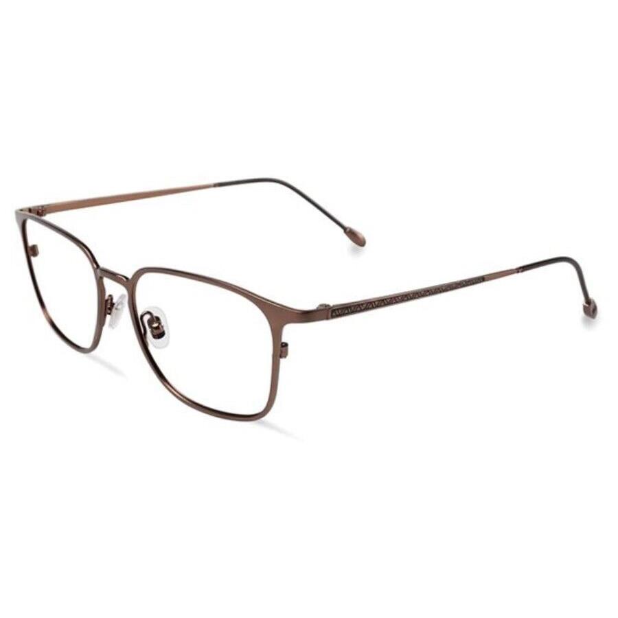 John Varvatos Eyeglasses JV V151 53mm Matte Brown Rectangle - Made in Japan