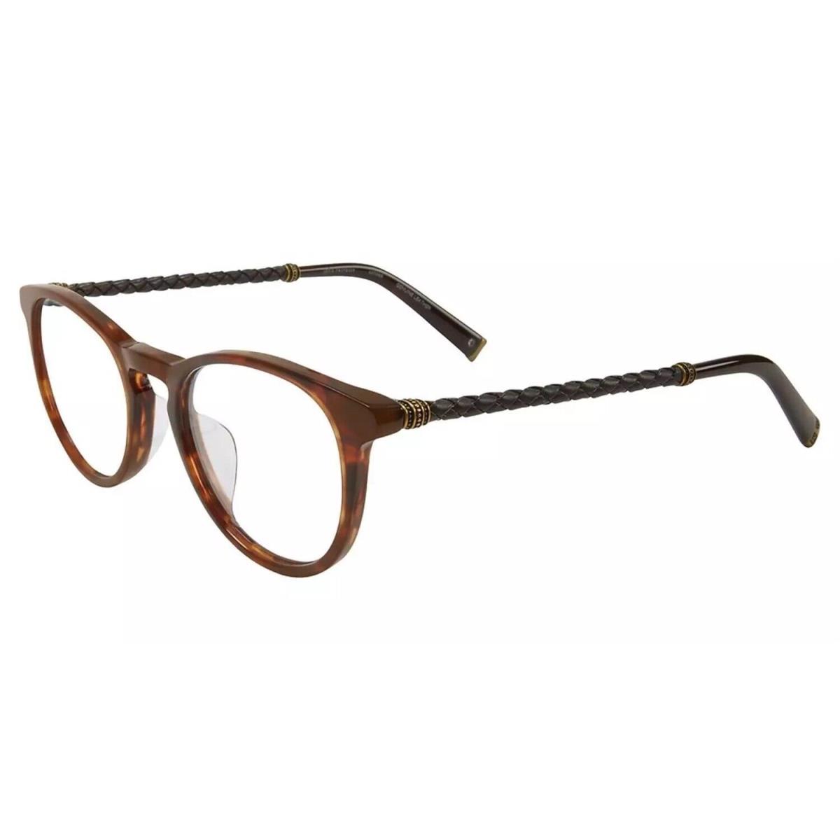 John Varvatos Eyeglasses V401 Brown 49mm Leather Temples - Made in Japan