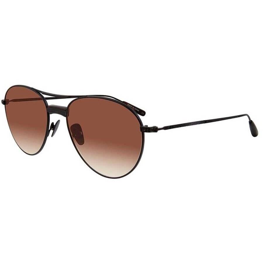 John Varvatos Sunglasses V533 55mm Matte Black/ Brown Gradient - Made in Japan - Frame: Black, Lens: Brown