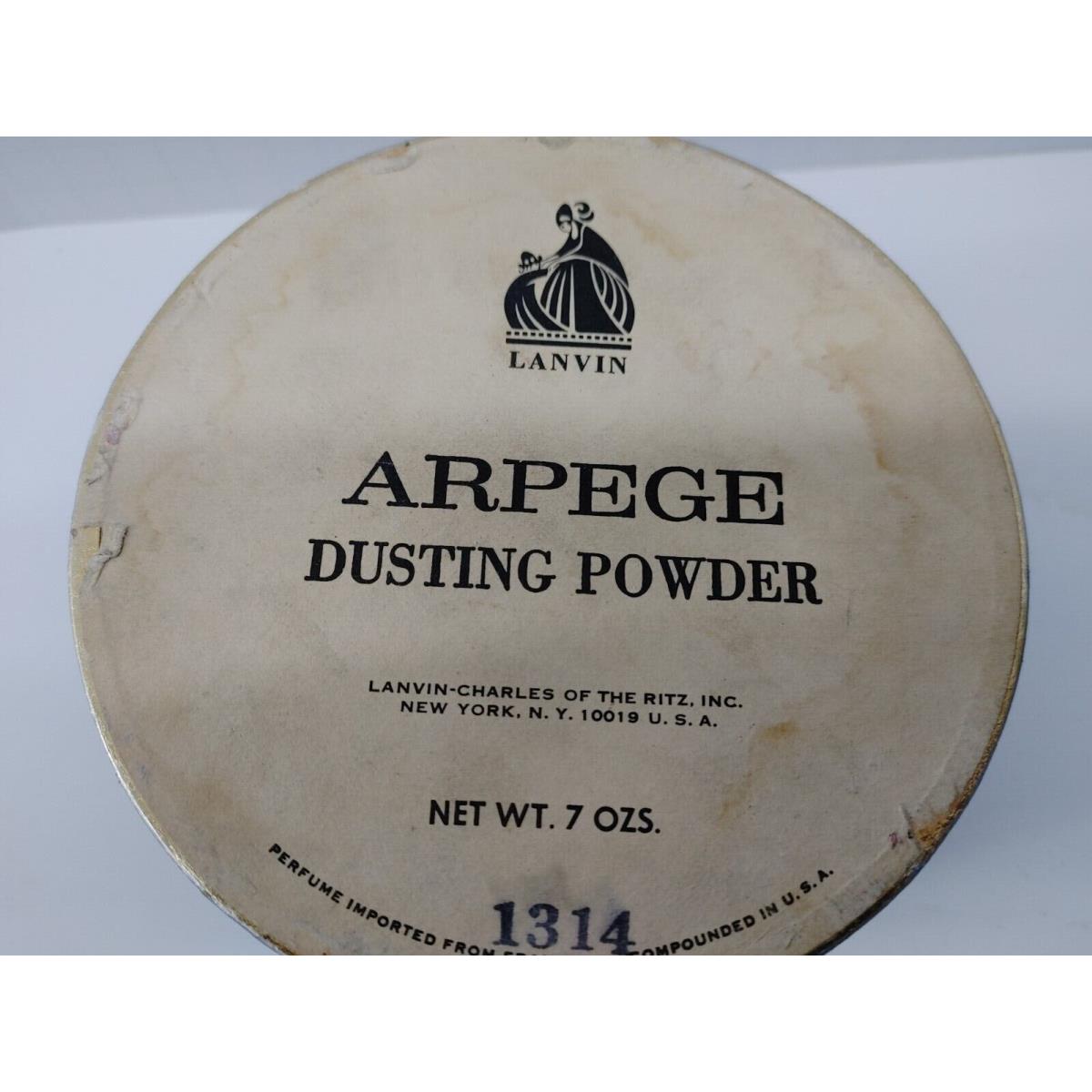 Vintage Arpege by Lanvin Perfumed Dusting Powder Large 7oz no Duster