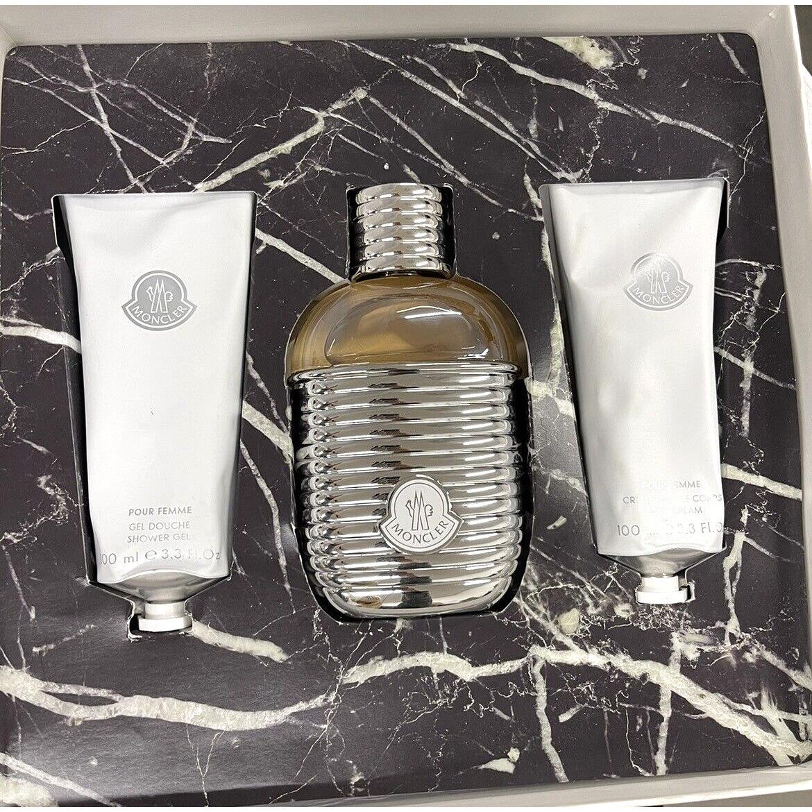 Moncler Pour Femme 3-Piece Gift Set 3.3 fl oz Eau De Parfum/shower Gel/lotion