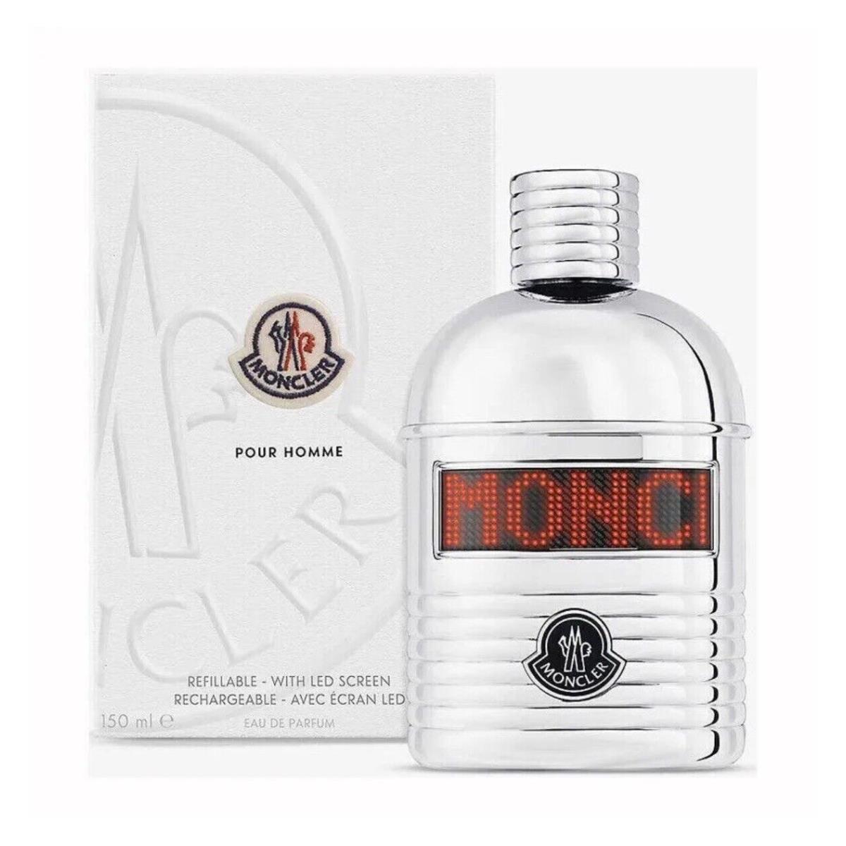 Moncler Pour Homme Eau De Parfum Spray 5.0 Oz Refillable - with Led Screen