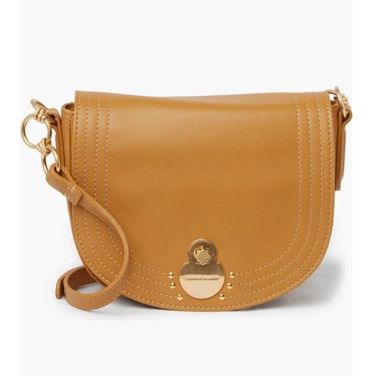 Longchamp Halfmoon Small Leather Crossbody Bag Natural